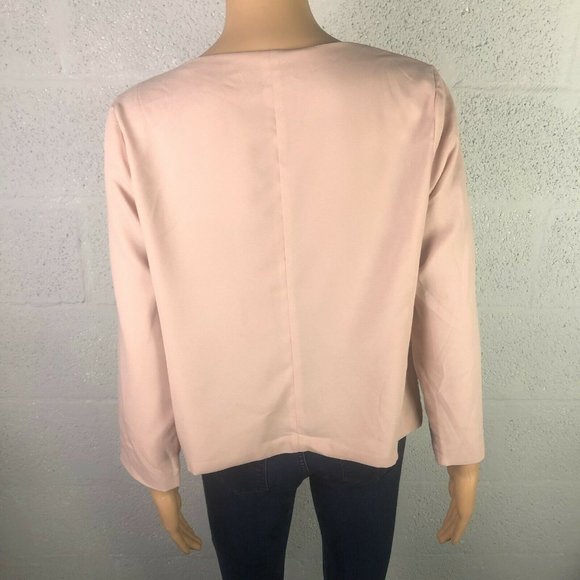 GAP Rose Gold Sequins Blazer Open Front Blush-Tone Style S/827928-00 Size S - Picture 5 of 9